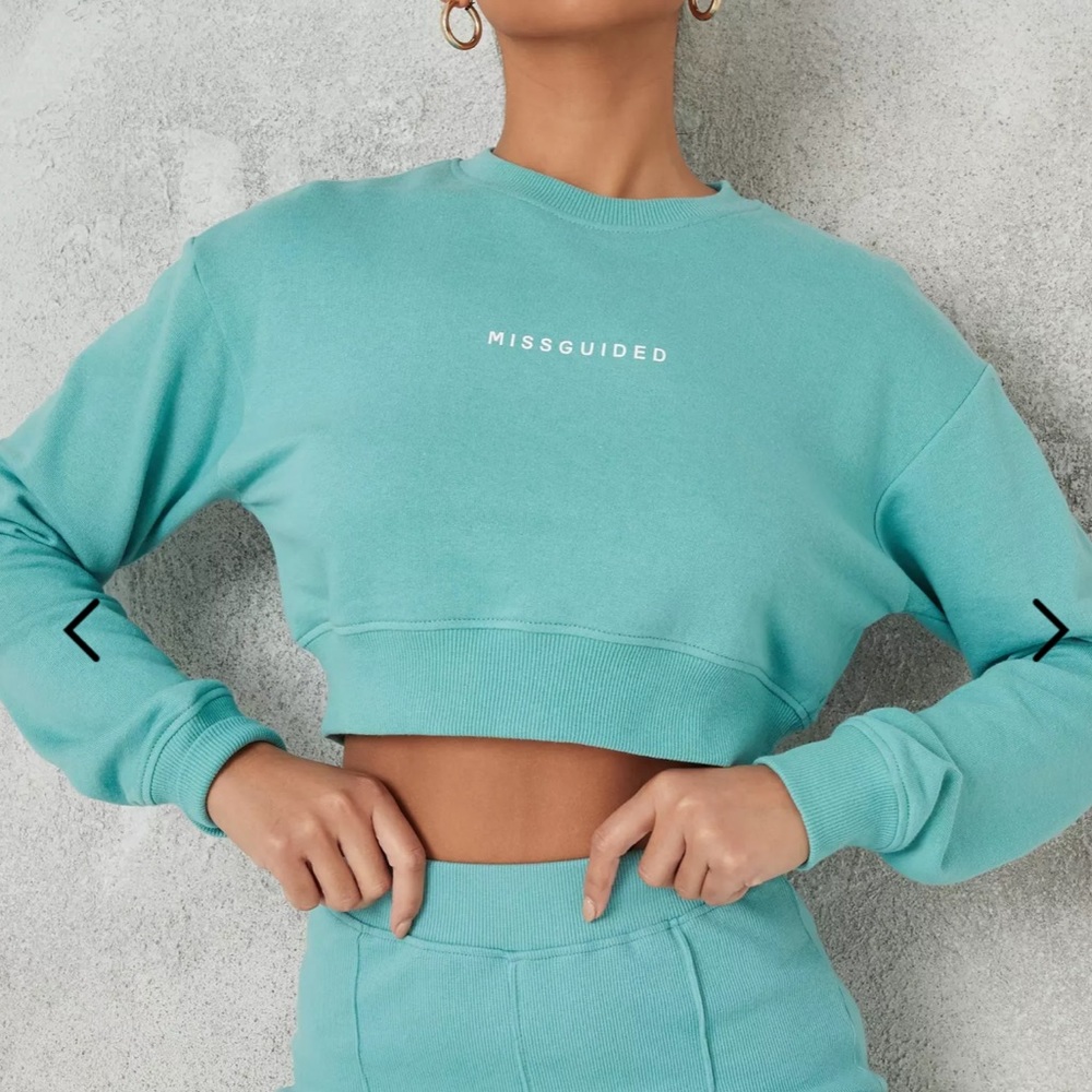Teal cropped sweatshirt